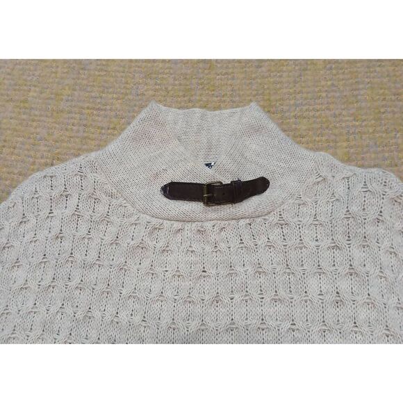 Isabel london womens medium cream beige wool blend hi neck poncho sweater - Picture 3 of 6